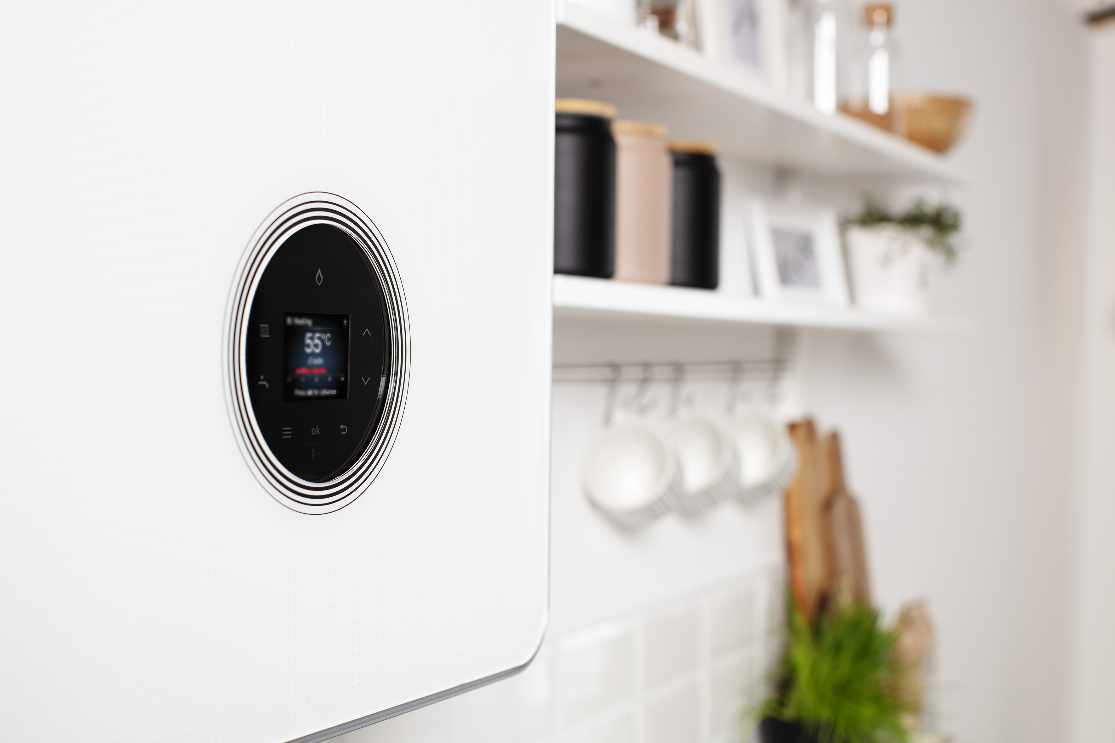 White 8000 style boiler with digital display